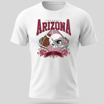 Vintage retro Arizona Football t-shirt with a helmet and football illustration