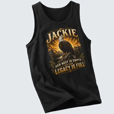 Vintage wildlife art of a bald eagle with text about legacy on — printed on a tank top