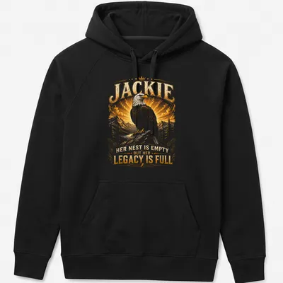 Vintage wildlife art of a bald eagle with text about legacy on — printed on a unisex hoodie