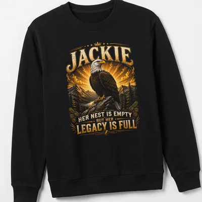 Vintage wildlife art of a bald eagle with text about legacy on — printed on a unisex sweatshirt