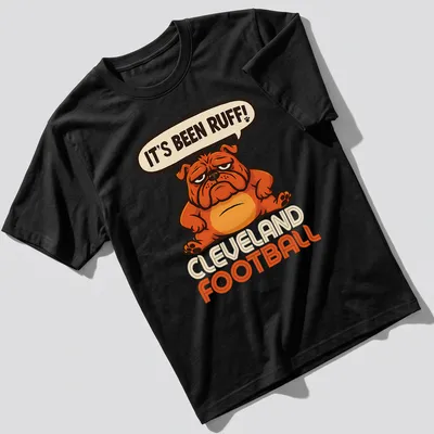 Cartoon bulldog graphic with 'It's Been Ruff!' text in orange, brown, and cream