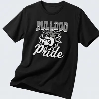 Graphic Bulldog Pride t-shirt with bold lettering and illustration