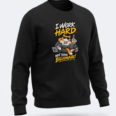 Colorful illustration of a cartoon cat relaxing in an armchair with bold text — printed on a unisex sweatshirt