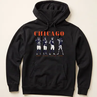 Vintage distressed Chicago Football Players t-shirt with printed player names. — printed on a unisex hoodie
