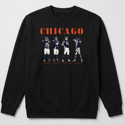 Vintage distressed Chicago Football Players t-shirt with printed player names. — printed on a unisex sweatshirt