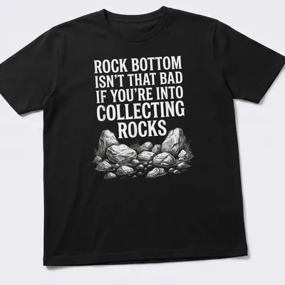 Sketch illustration of various rocks with humorous text about collecting rocks
