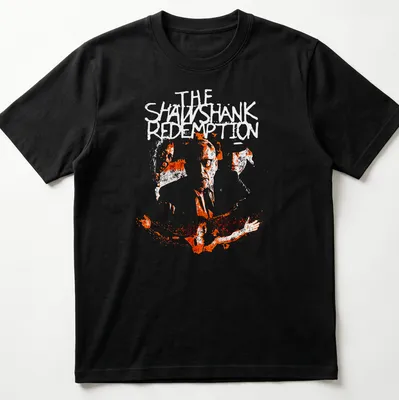 Boxy silhouette design featuring crime drama faces and the words THE SATANIC in white on orange