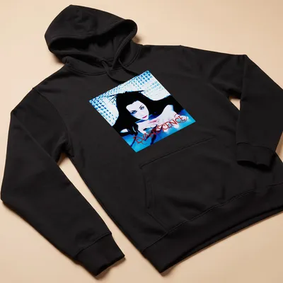 Gothic style t-shirt featuring Evanescence and Amy Lee in black, blue, and red. — printed on a unisex hoodie
