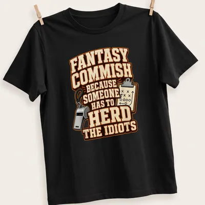 Vintage fantasy football commissioner t-shirt with humorous text