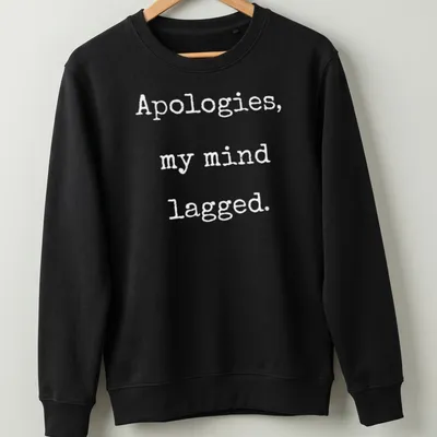 Funny Gamer T-shirt with text 'Apologies My Mind Lagged' in bold black — printed on a unisex sweatshirt