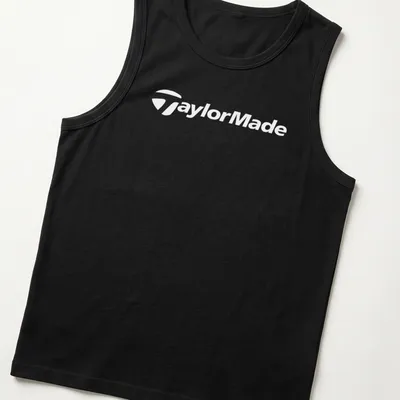 Minimalist black and white shirt with 'Quality For Golf Brand' typography — printed on a tank top