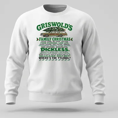 Funny holiday shirt with a chaotic mix of sarcasm and color — printed on a unisex sweatshirt