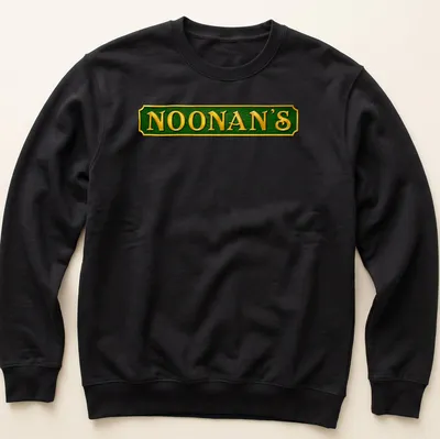 Classic vintage Noonan's Bar logo t-shirt with gold and green colors — printed on a unisex sweatshirt