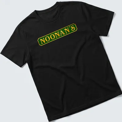 Classic vintage Noonan's Bar logo t-shirt with gold and green colors