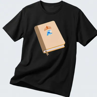 Kawaii-inspired T-shirt featuring a princess book with a wave and crown illustration.