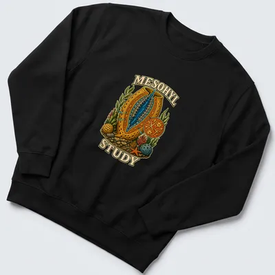 Illustration of a sea sponge with detailed anatomy labeled in vibrant colors — printed on a unisex sweatshirt