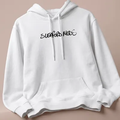 Black t-shirt featuring the Sleaford Mods logo in bold brush script — printed on a unisex hoodie