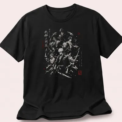 Soul Reaper t-shirt featuring Japanese ink wash style with bold colors