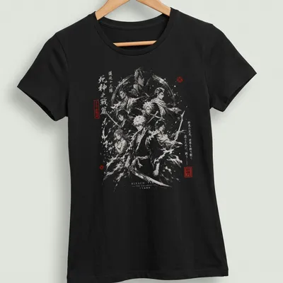 Soul Reaper t-shirt featuring Japanese ink wash style with bold colors — printed on a women's shirt