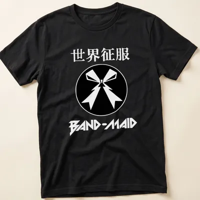 Stylized ribbon and bow graphic with Japanese characters in black and white