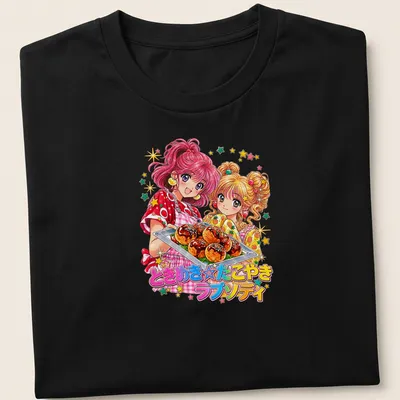 Colorful anime design featuring Tokimeki Girls with takoyaki