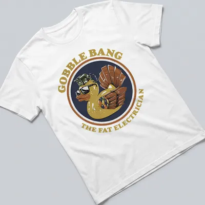Vintage badge style T-shirt featuring a Turkey Duck Hybrid with humorous text